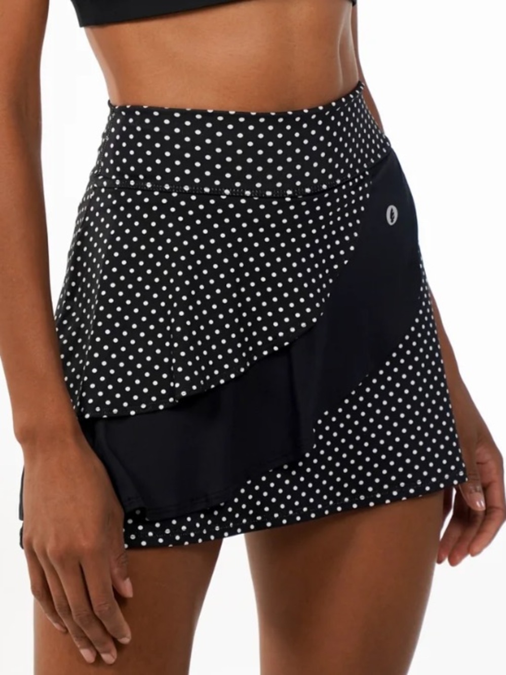 Dona Jo Black Skort Polka Dot Spin Pickleball Golf Tennis Size 2 Large NWT - Picture 2 of 12